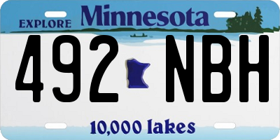 MN license plate 492NBH