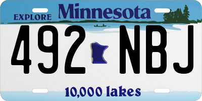 MN license plate 492NBJ