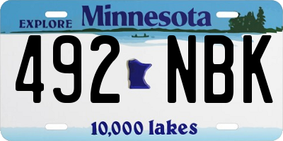 MN license plate 492NBK