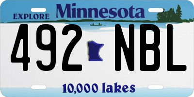 MN license plate 492NBL