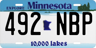 MN license plate 492NBP