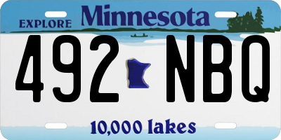 MN license plate 492NBQ
