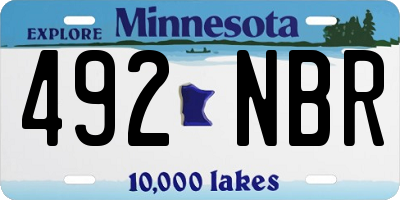 MN license plate 492NBR