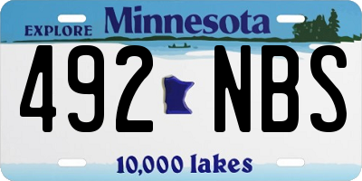 MN license plate 492NBS