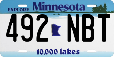 MN license plate 492NBT