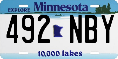 MN license plate 492NBY