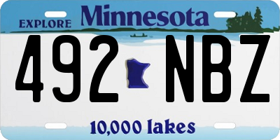 MN license plate 492NBZ