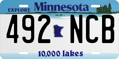 MN license plate 492NCB