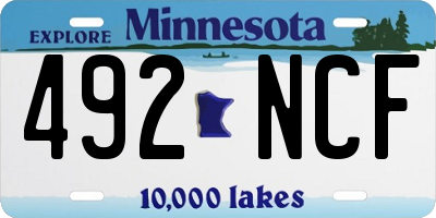 MN license plate 492NCF