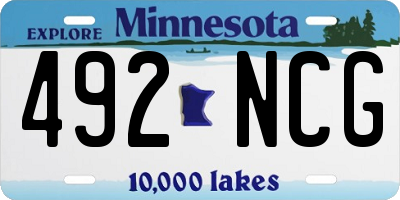 MN license plate 492NCG