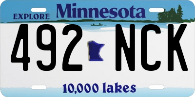 MN license plate 492NCK