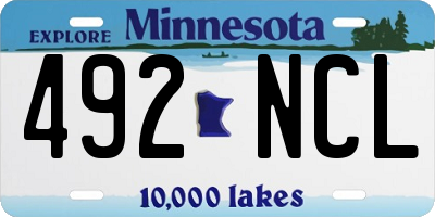 MN license plate 492NCL