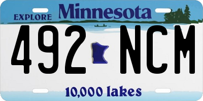 MN license plate 492NCM