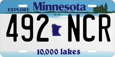 MN license plate 492NCR