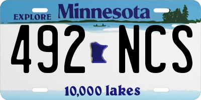 MN license plate 492NCS