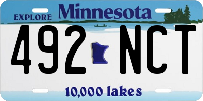 MN license plate 492NCT