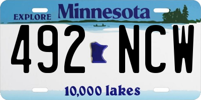 MN license plate 492NCW