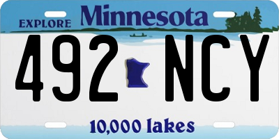 MN license plate 492NCY