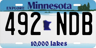 MN license plate 492NDB