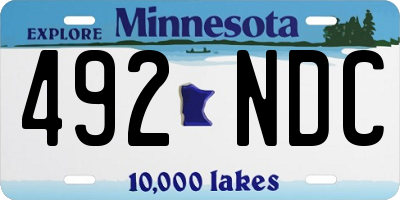 MN license plate 492NDC