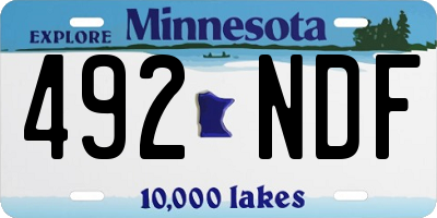 MN license plate 492NDF