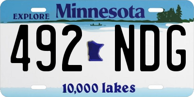 MN license plate 492NDG