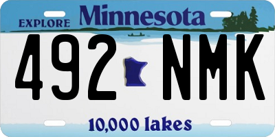 MN license plate 492NMK