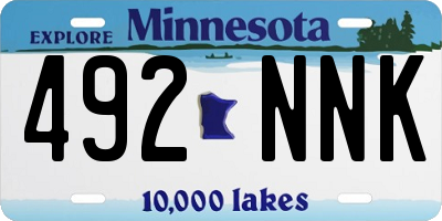 MN license plate 492NNK