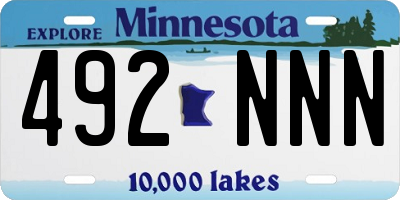 MN license plate 492NNN