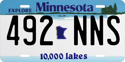 MN license plate 492NNS