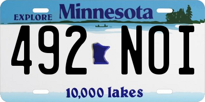 MN license plate 492NOI