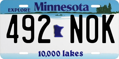 MN license plate 492NOK