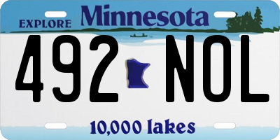 MN license plate 492NOL