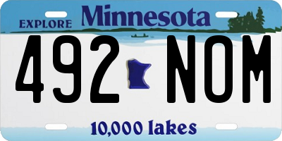 MN license plate 492NOM
