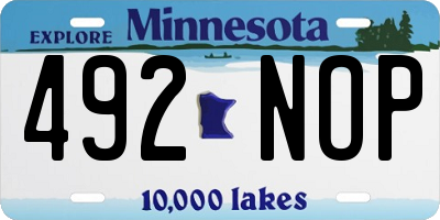 MN license plate 492NOP