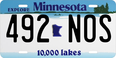 MN license plate 492NOS