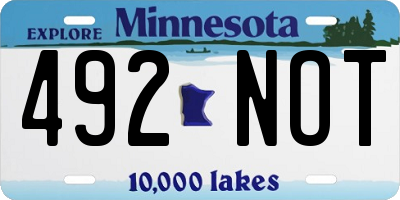 MN license plate 492NOT