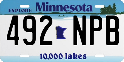 MN license plate 492NPB