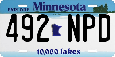 MN license plate 492NPD