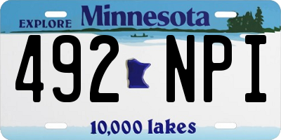 MN license plate 492NPI