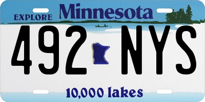 MN license plate 492NYS