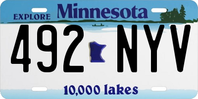 MN license plate 492NYV