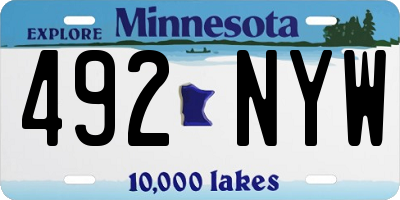 MN license plate 492NYW