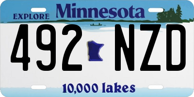 MN license plate 492NZD