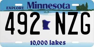 MN license plate 492NZG