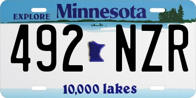 MN license plate 492NZR