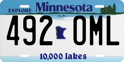 MN license plate 492OML