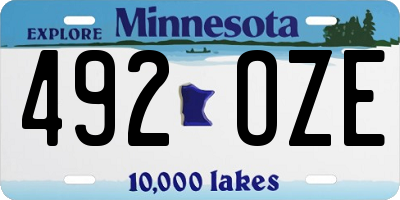 MN license plate 492OZE