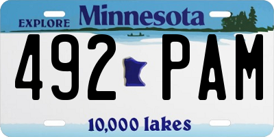 MN license plate 492PAM