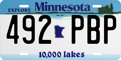 MN license plate 492PBP